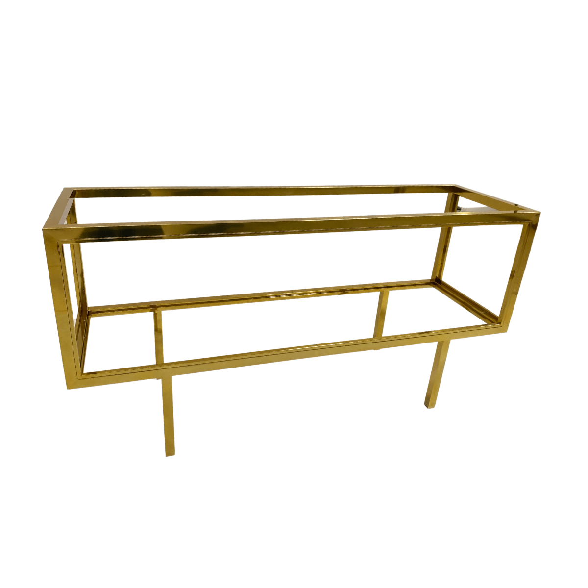 pé base de aparador com prateleira aço inox dourado gold verniz polido brilhoso ouro