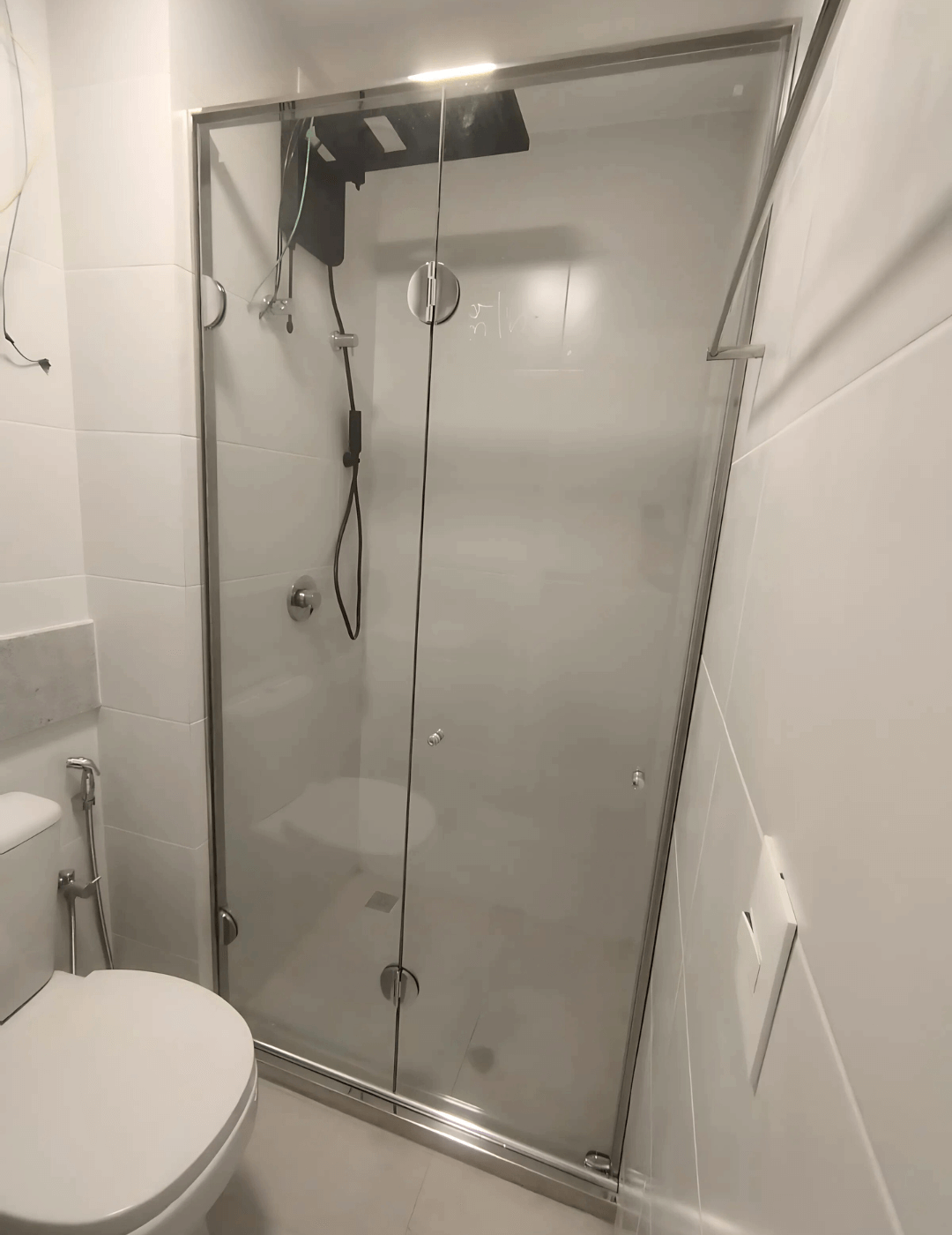 Kit box aço inox modelo flex porta camarão com haste em cima polido cromado