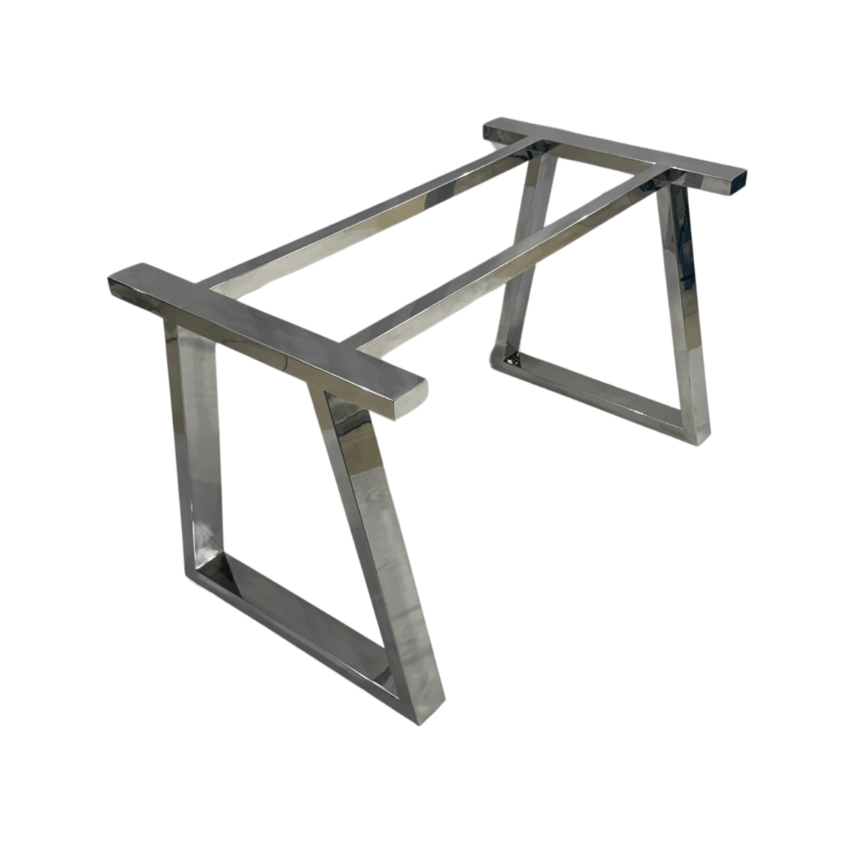Base de mesa pés trapezoidais resistente tampos pesados em aço inox polidro cromado tampos de pedra madeira mármore vidro