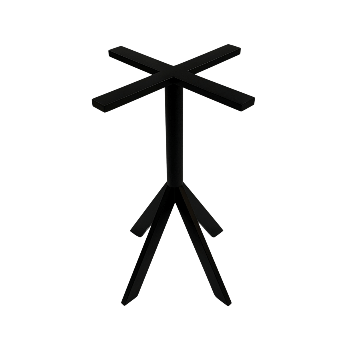 pé base de mesa aço inox preto fosco tampo redondo vidro pedra madeira 4 pés varanda