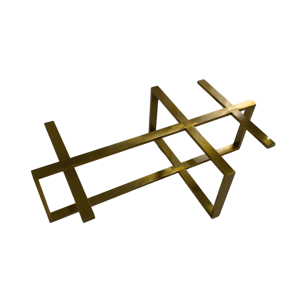 Pé base de mesa de centro aço inox dourado verniz ouro gold escovado para pedra marmore madeira sala decorada de luxo