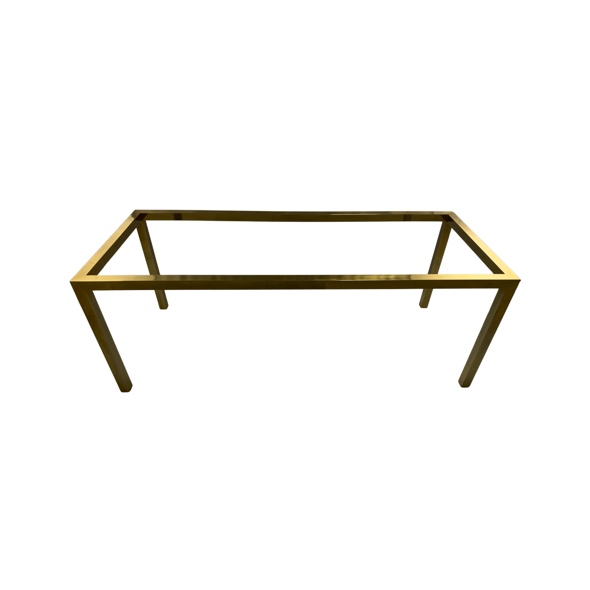 pé base de mesa aço inox 4 pés dourado verniz ouro gold polido pintado luxo chique mesa de jantar tampo de pedra vidro madeira