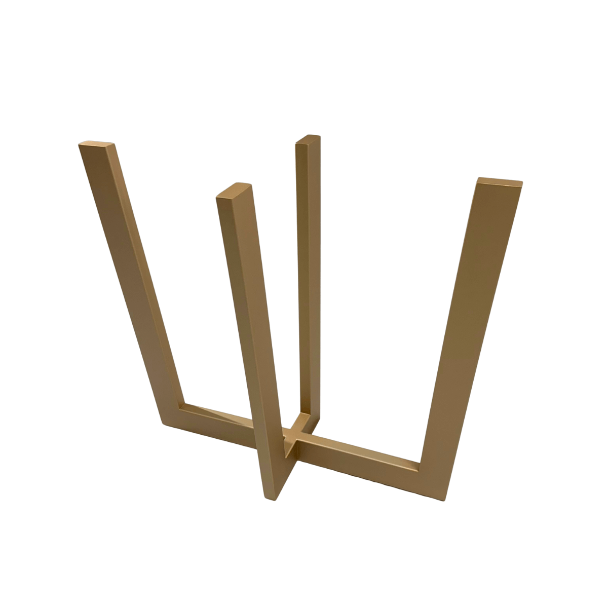 Base pé de mesa aço inox dourado fosco em x tampo de pedra vidro madeira marmore chique de luxo