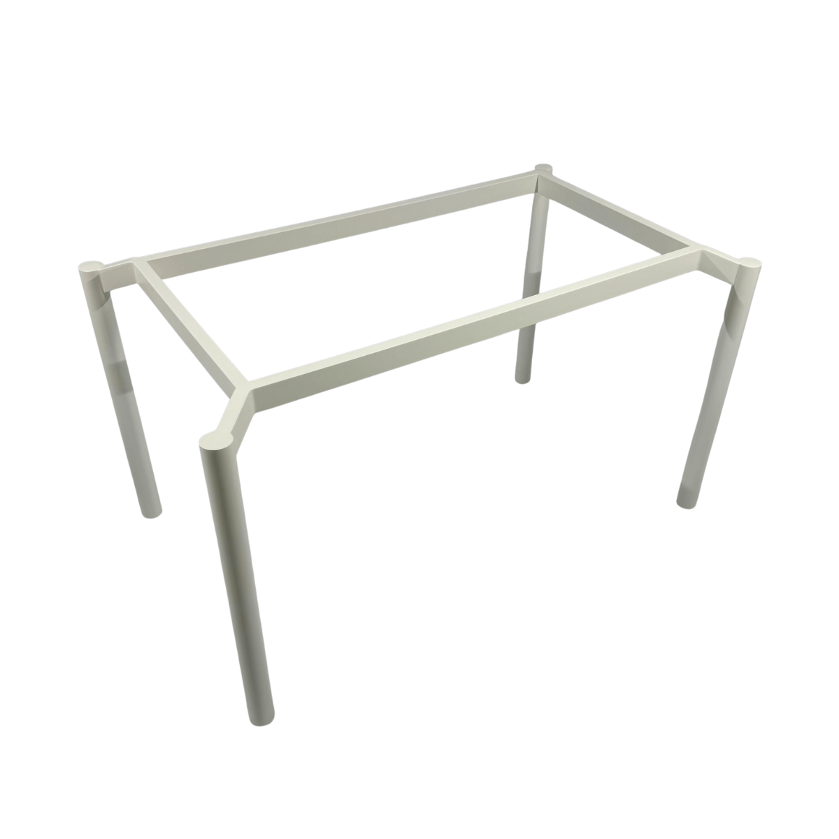 Base pé de mesa aço inox 4 pés com pé circular redondo branco fosco para madeira vidro pedra marmore cozinha varanda sala de jantar (2)