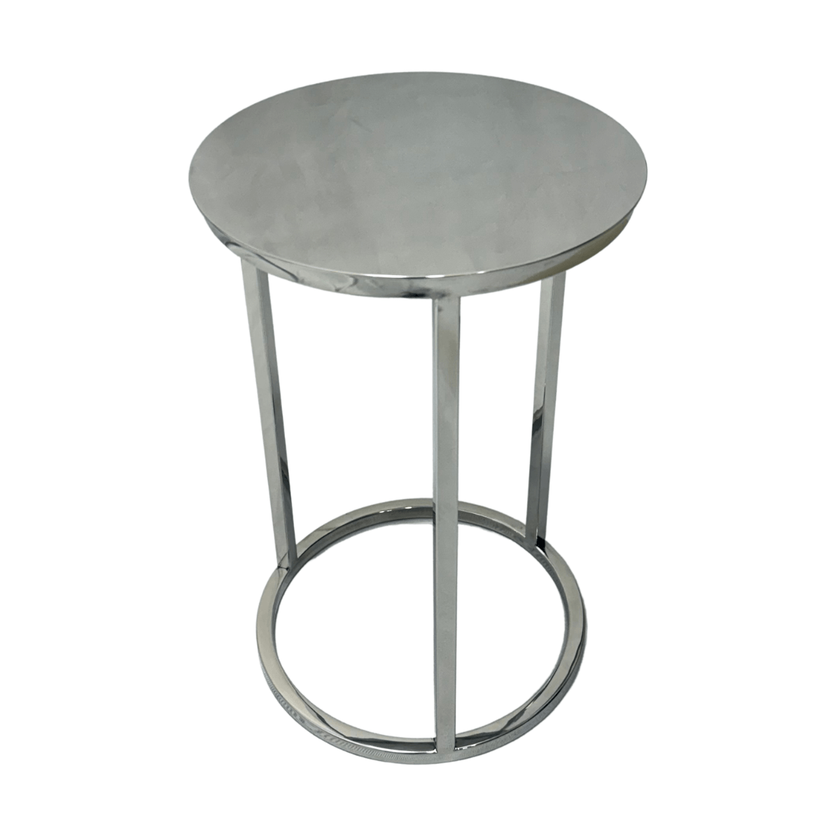 Base pé de mesa de canto lateral aparador mesa de cabeceira aço inox polido cromado redondo