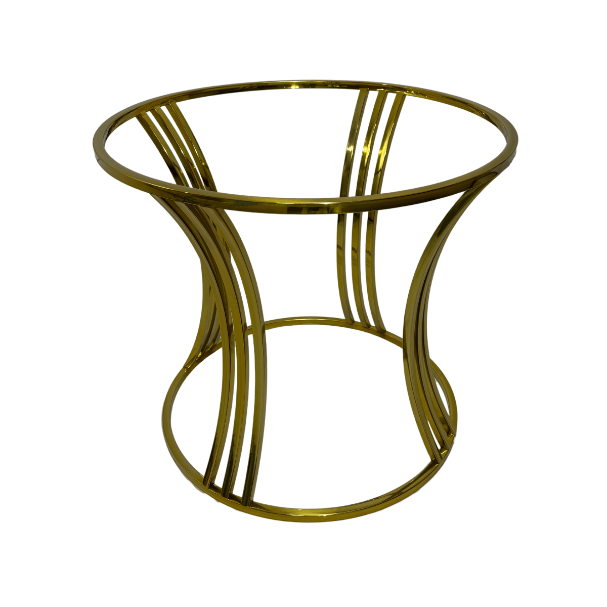 Pé base de mesa aço inox redondo para tampo de vidro pedra madeira dourado verniz ouro gold de luxo decorativa